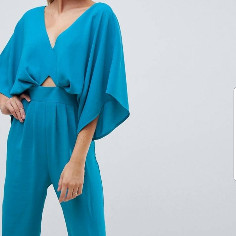 Teal blue ASOS Kimono sleeve jumpsuit